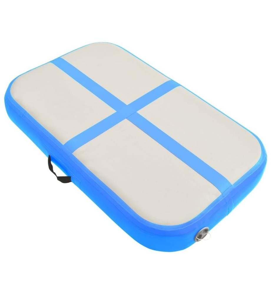 Aufblasbare Gymnastikmatte mit Pumpe 60x100x10 cm PVC Blau