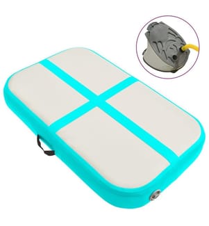 Aufblasbare Gymnastikmatte mit Pumpe 60x100x10 cm PVC Grün