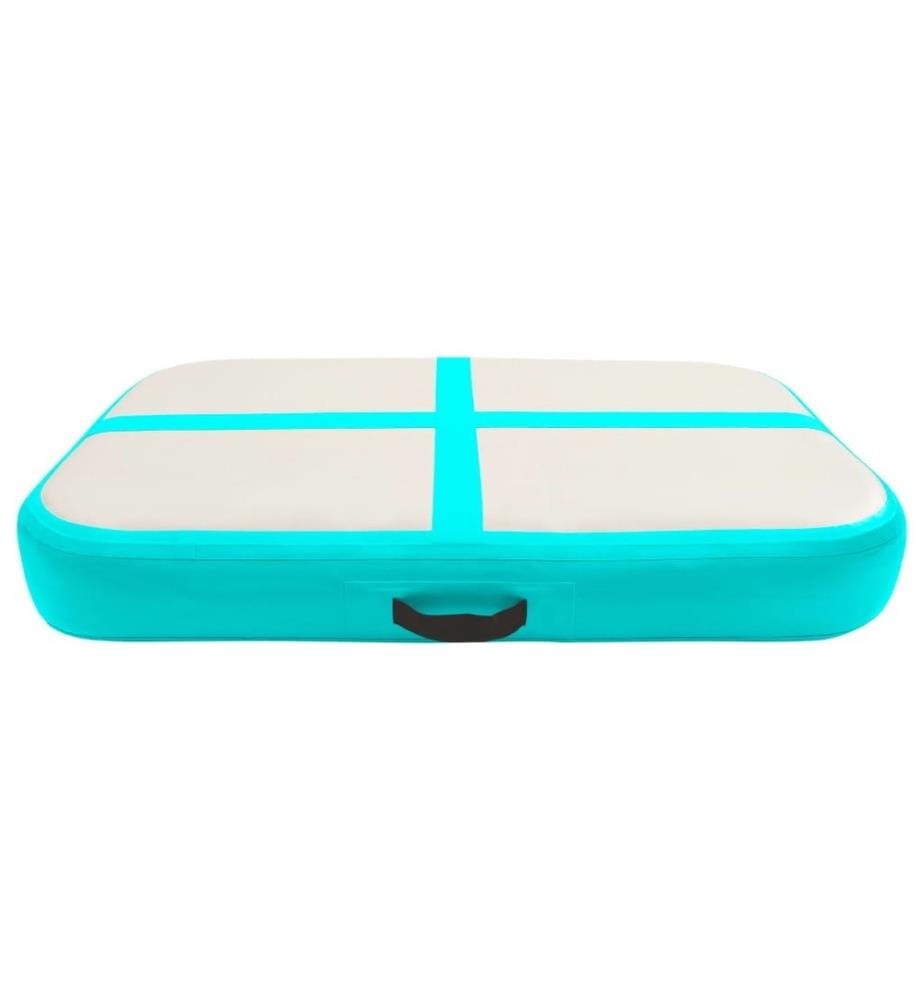 Aufblasbare Gymnastikmatte mit Pumpe 60x100x10 cm PVC Grün