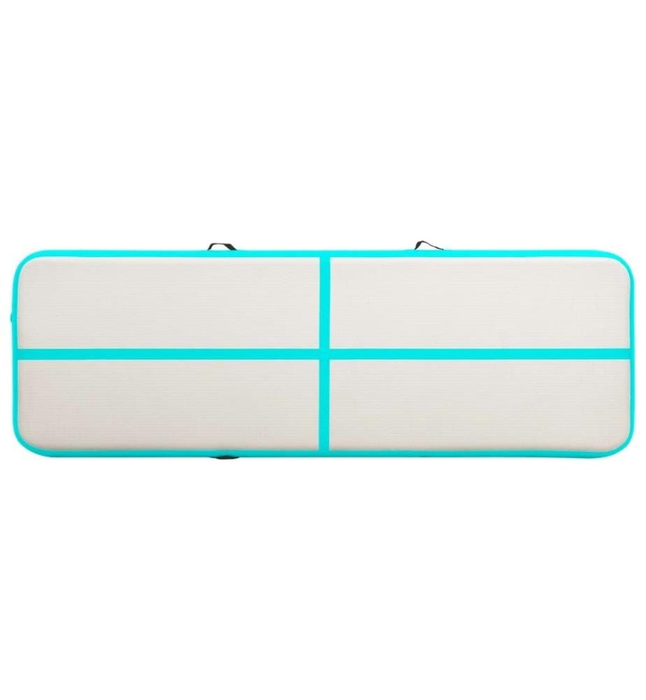 Aufblasbare Gymnastikmatte mit Pumpe 300x100x15 cm PVC Grün
