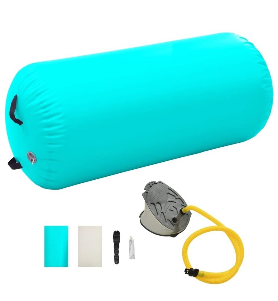 Aufblasbare Gymnastik-Rolle mit Pumpe 120x90 cm PVC Grün