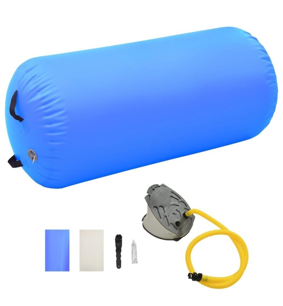 Aufblasbare Gymnastik-Rolle mit Pumpe 120x90 cm PVC Blau