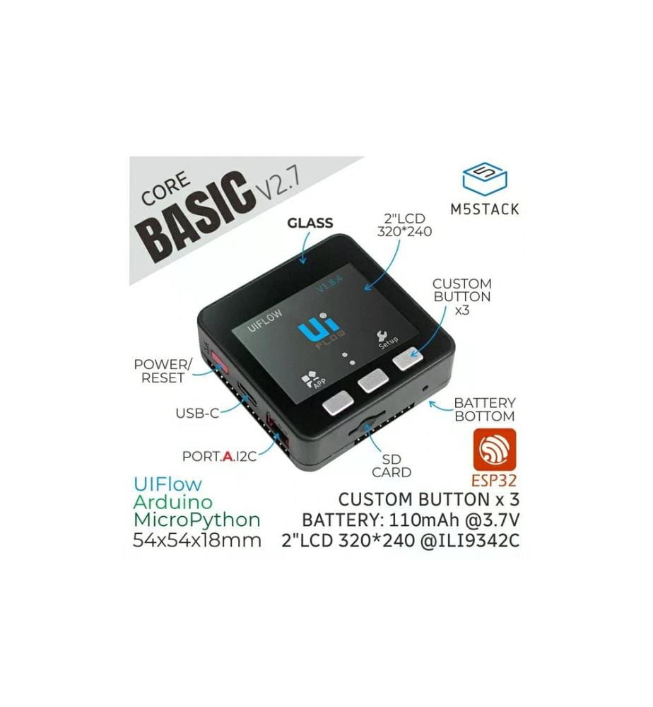 M5Stack - Kit di sviluppo ESP32 Basic Core