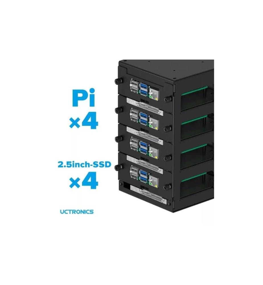 Raspberry Pi - Cluster rack pour Raspberry Pi - 4 B, 3 B/B+