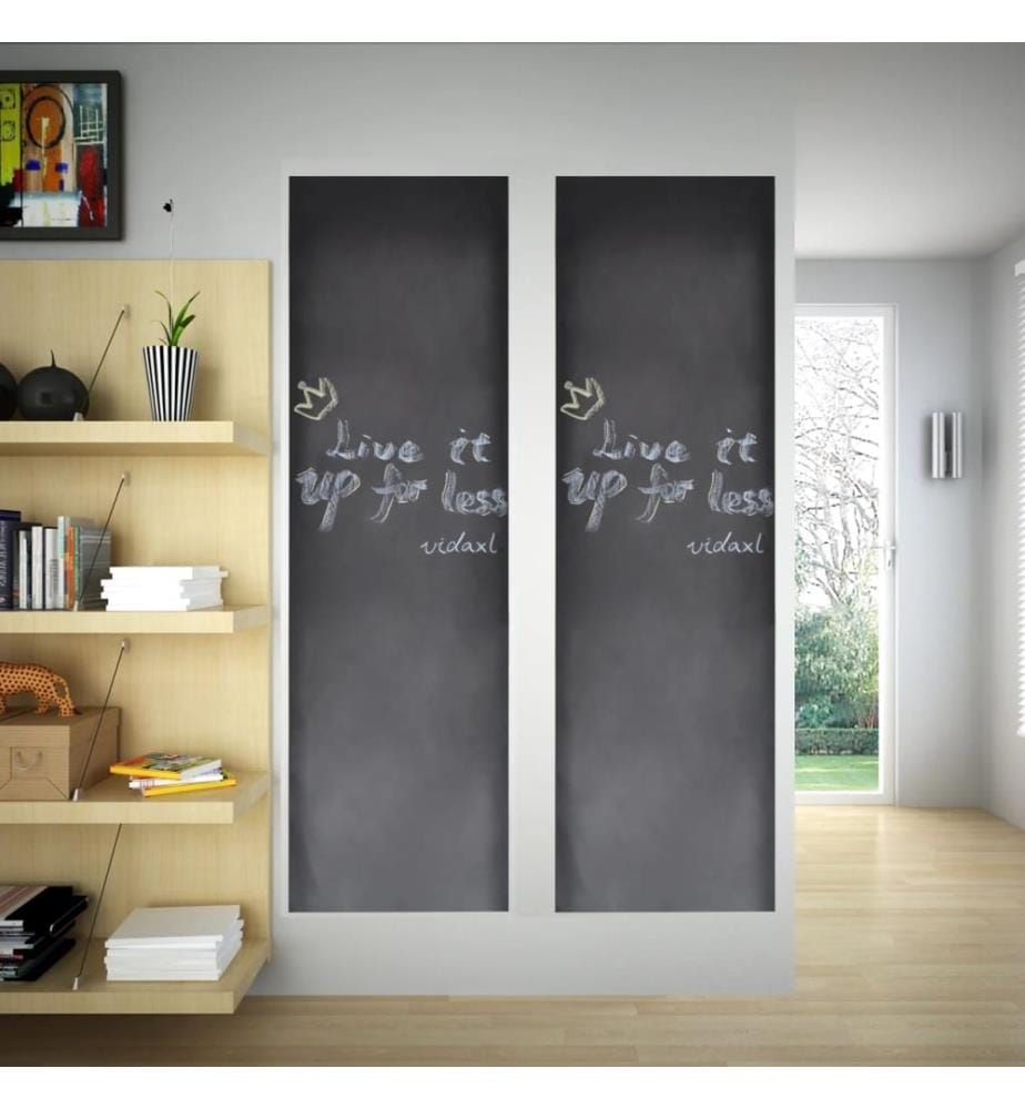 Wandaufkleber Kreidetafel 0,6x3 m 2 Rollen mit Kreiden