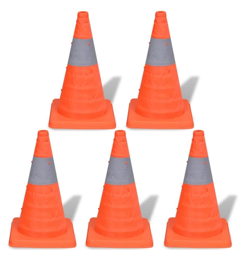 Cônes de signalisation escamotables 5 pcs 42 cm
