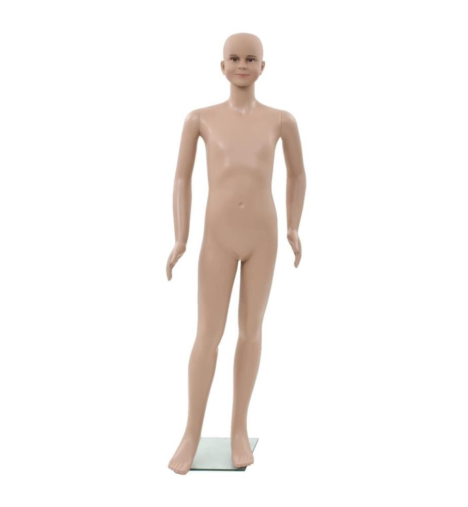 Mannequin enfant corps complet avec base verre Beige 140 cm