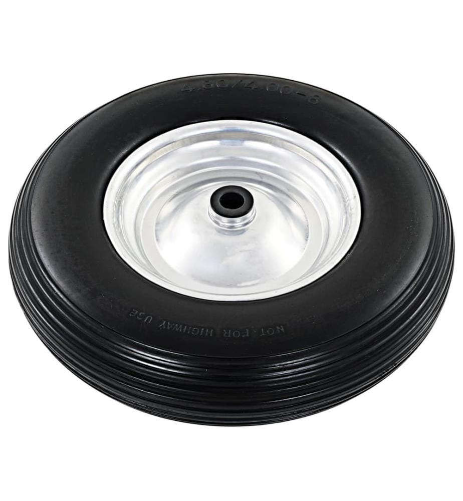 Roue de brouette avec axe PU solide 4.00-8 390 mm