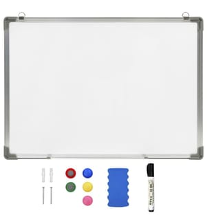 Tableau blanc magnétique effaçable à sec Blanc 90x60 cm Acier