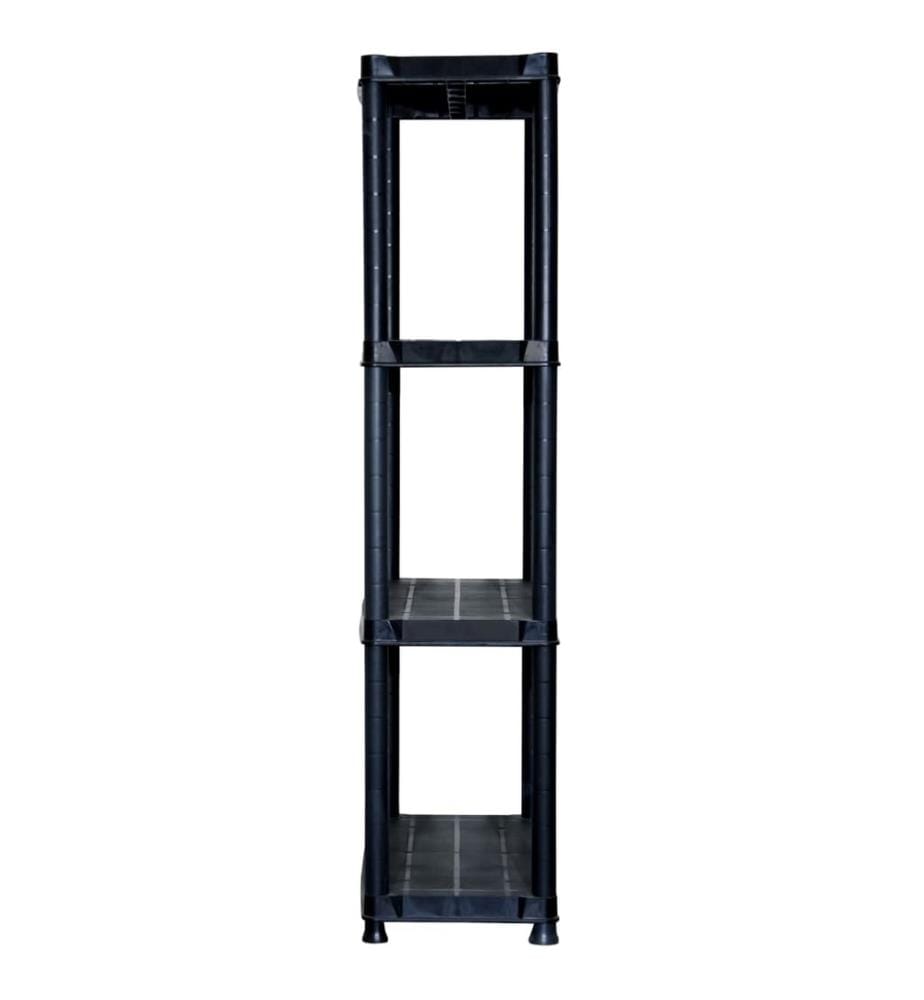 Lagerregal 4-Tier Schwarz 61x30,5x130 cm Kunststoff