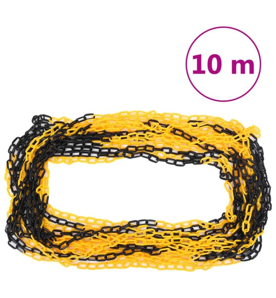 Ensemble de poteaux à chaîne avec chaîne en plastique 10 m
