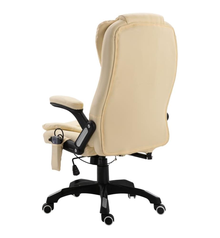 Massage-Bürostuhl Creme Kunstleder