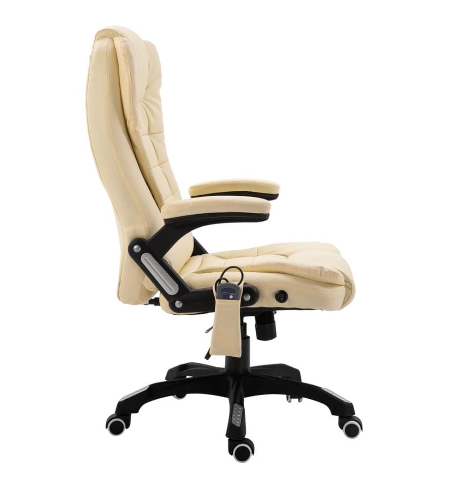 Massage-Bürostuhl Creme Kunstleder