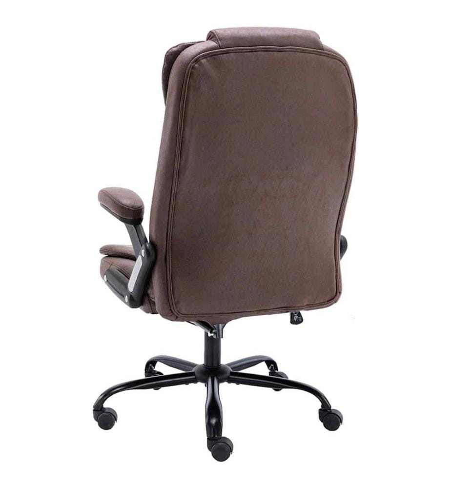 Bürostuhl mit Massagefunktion Dunkelbraun Wildleder-Optik