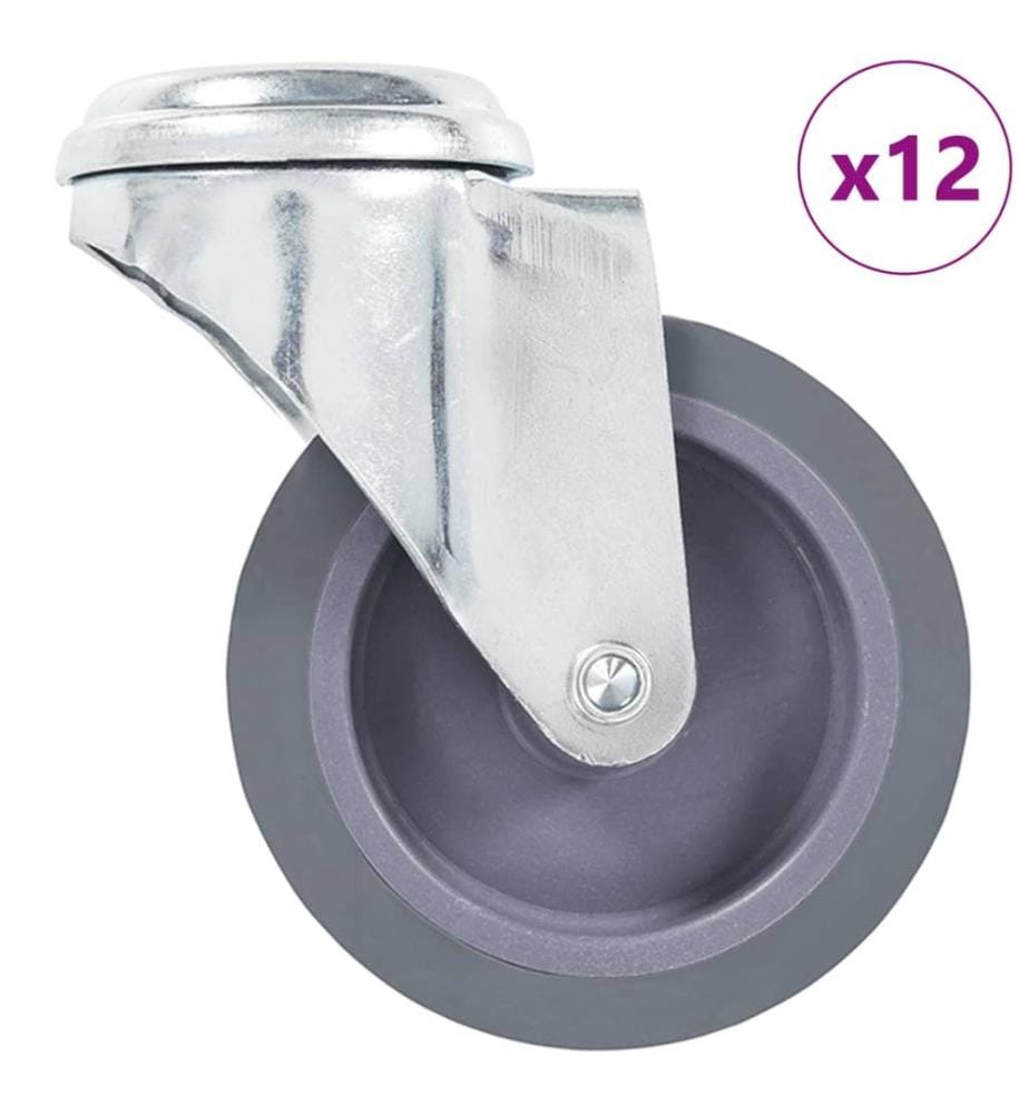 12 Stk. Lenkrollen mit Bolzenloch 75 mm