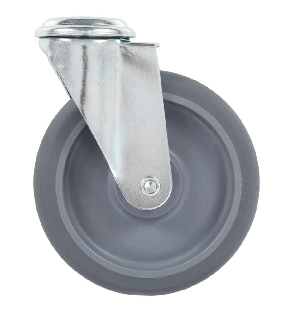 8 pcs Roulettes pivotantes à trou de boulon 125 mm