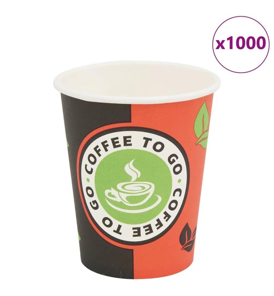 1000 Stk. Einweg-Kaffeebecher Pappe 240 ml (8 oz)