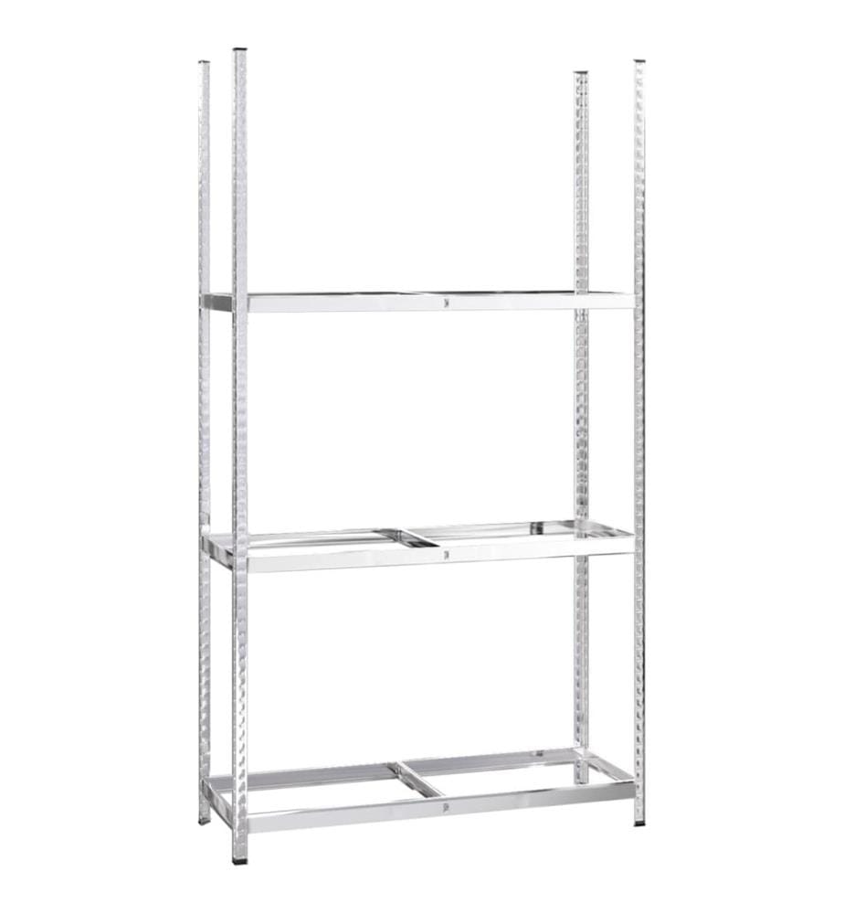 Reifenregale mit 3 Böden 4 Stk. Silbern 110x40x200 cm Stahl