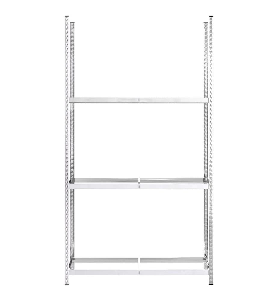 Reifenregale mit 3 Böden 4 Stk. Silbern 110x40x200 cm Stahl