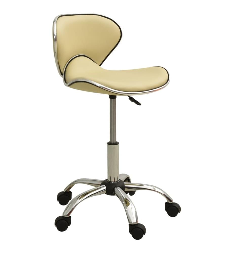 Friseur Rollhocker Creme Kunstleder
