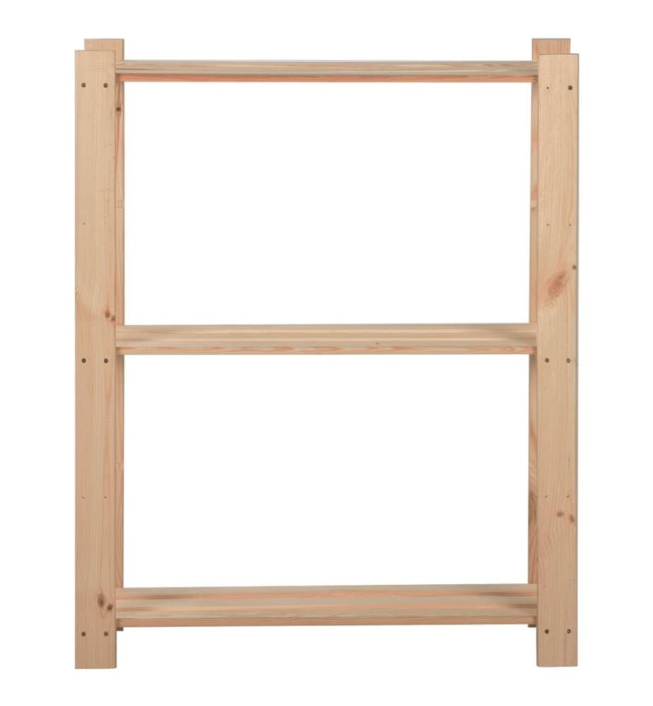 Lagerregal mit 3 Böden 60x28,5x90 cm Massivholz Kiefer