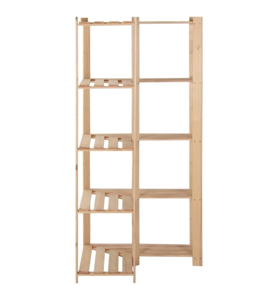 Étagère d'angle de rangement 5 niveaux 82,5x82,5x170 cm Pin