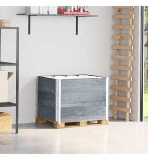 Paletten-Aufsatzrahmen 3 Stk. Grau 80x60 cm Massivholz Kiefer