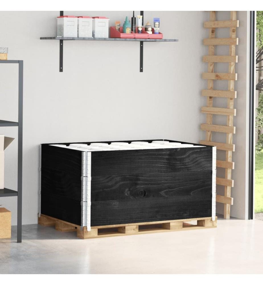 Paletten-Aufsatzrahmen 3 Stk. Schwarz 120x180 Massivholz Kiefer