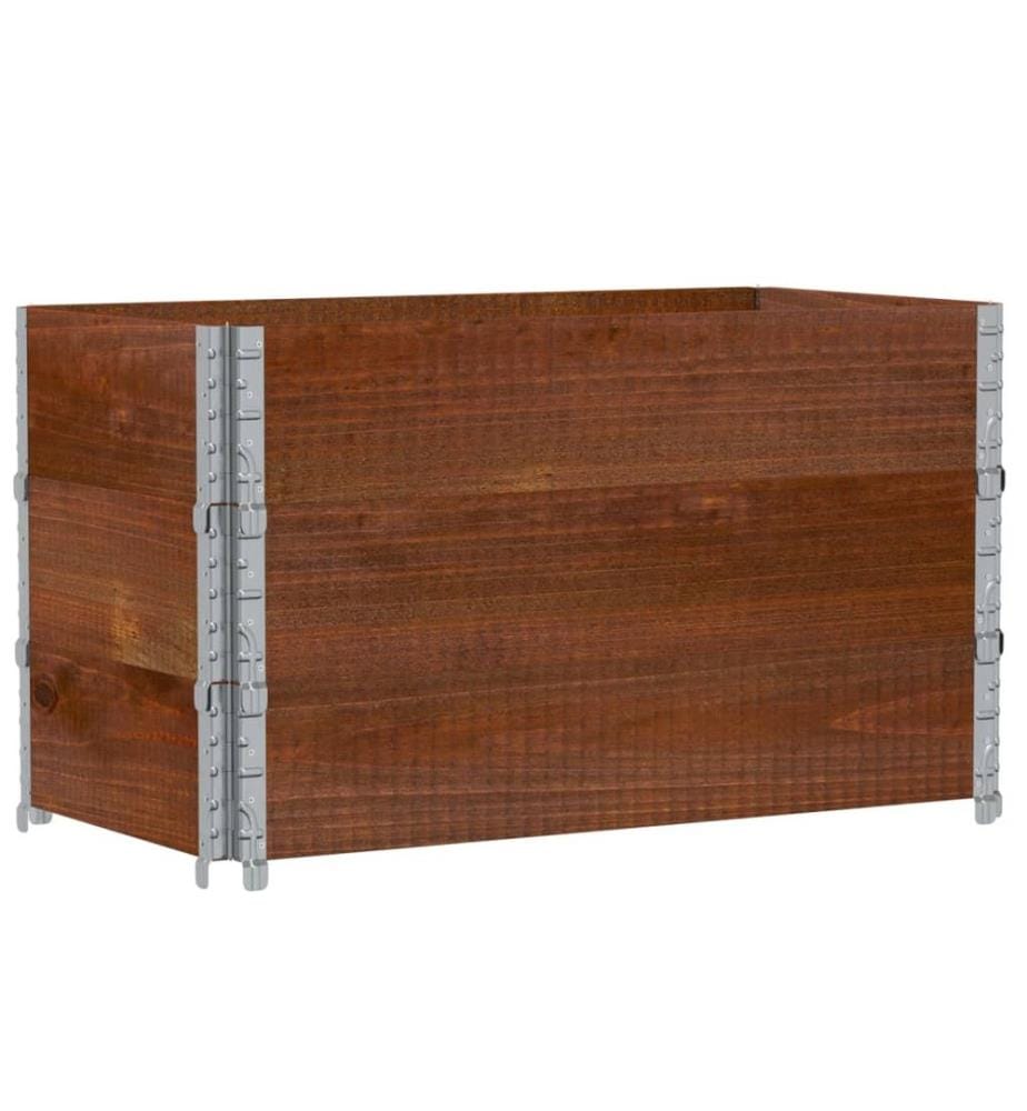 Paletten-Aufsatzrahmen 3 Stk. Braun 100x50 cm Massivholz Kiefer