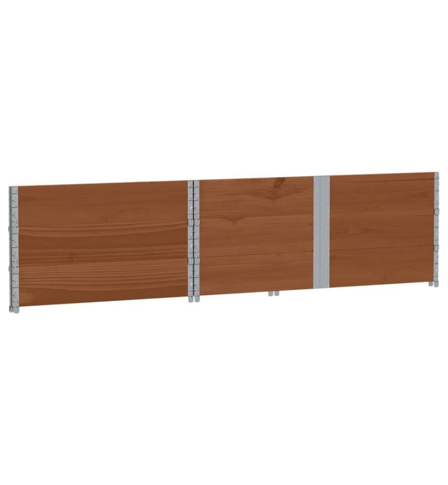 Colliers de palette 3 pcs marron 150x100 cm bois de pin solide