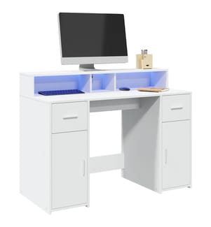 LED-Schreibtisch Weiss 120x55x91 cm Holzwerkstoff