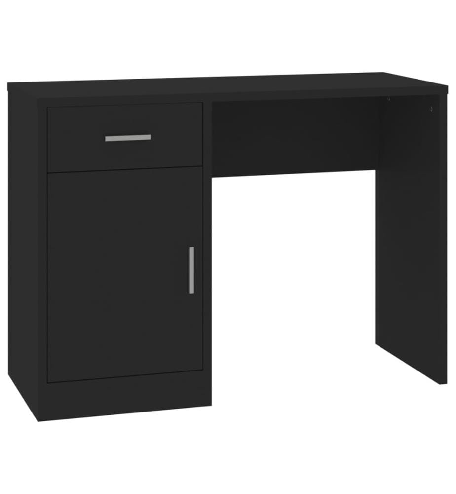 Schreibtisch mit Stauraum Schwarz 100x40x73 cm Holzwerkstoff