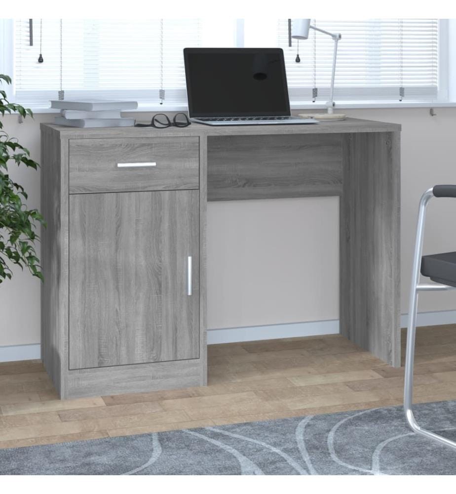 Schreibtisch mit Stauraum Grau Sonoma 100x40x73 cm