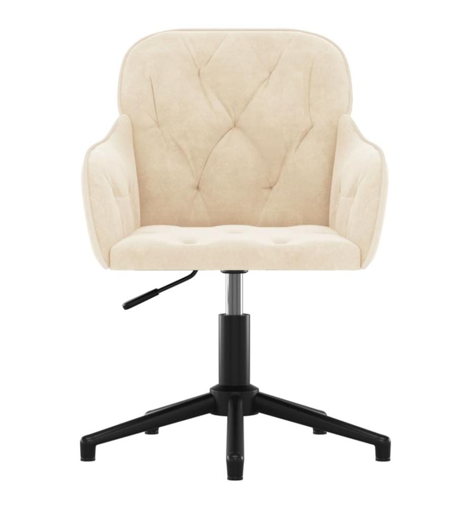 Bürostuhl Drehbar Creme Samt