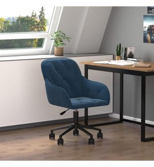 Bürostuhl Drehbar Blau Samt