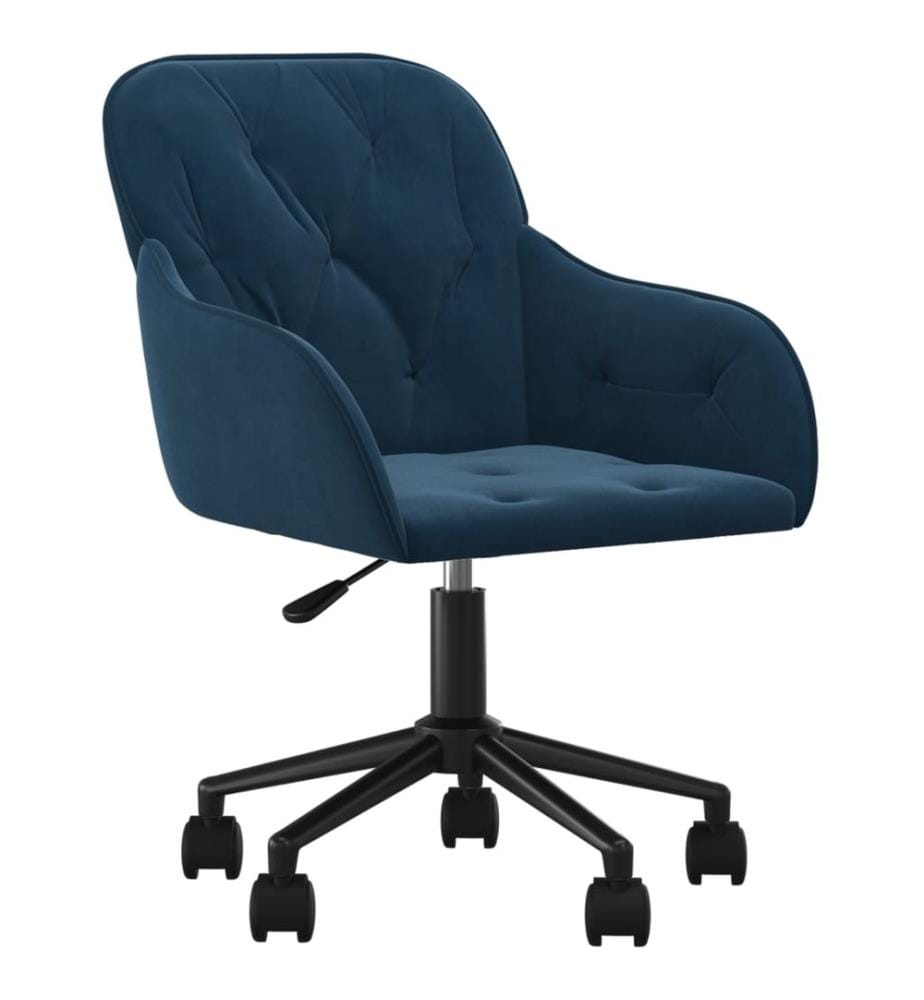 Bürostuhl Drehbar Blau Samt