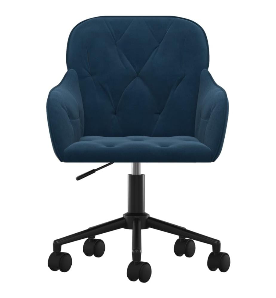 Bürostuhl Drehbar Blau Samt