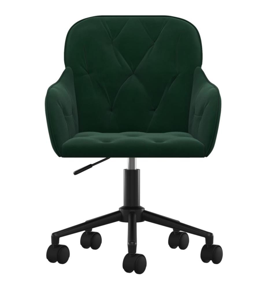 Bürostuhl Drehbar Dunkelgrün Samt