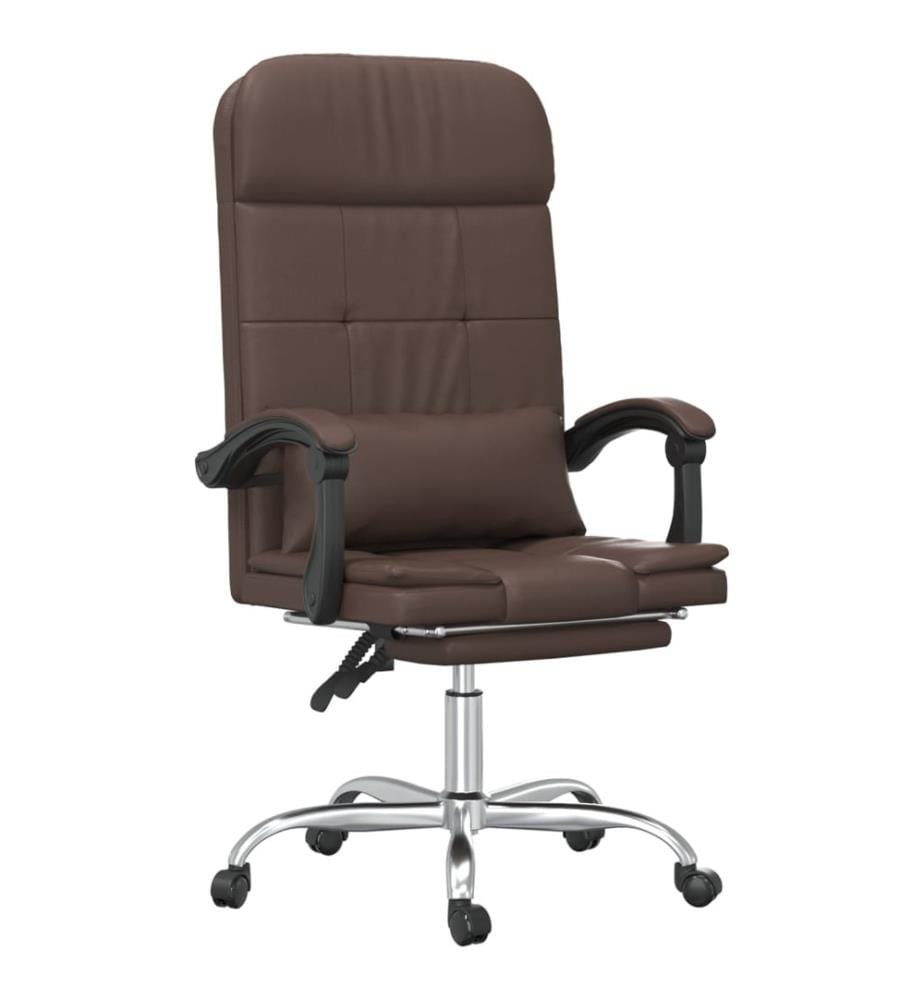 Fauteuil de massage inclinable de bureau Marron Similicuir