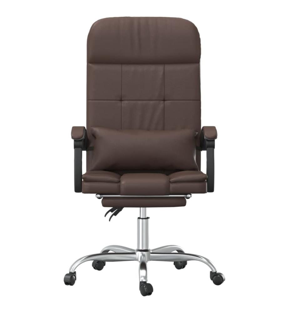 Fauteuil de massage inclinable de bureau Marron Similicuir