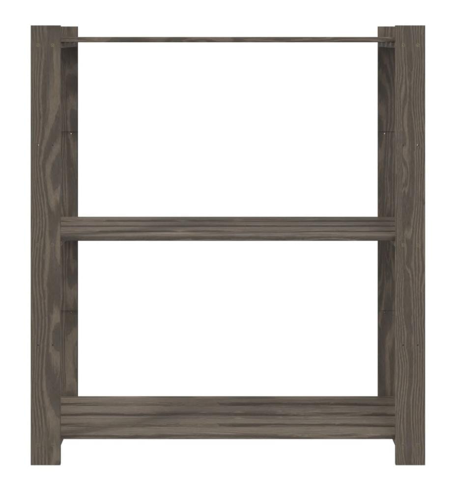 Lagerregal mit 3 Böden Grau 80x38x90 cm Massivholz Kiefer