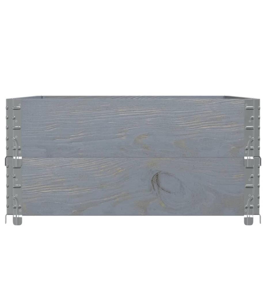 Colliers de palette 2 pcs gris 120x80 cm bois de pin solide