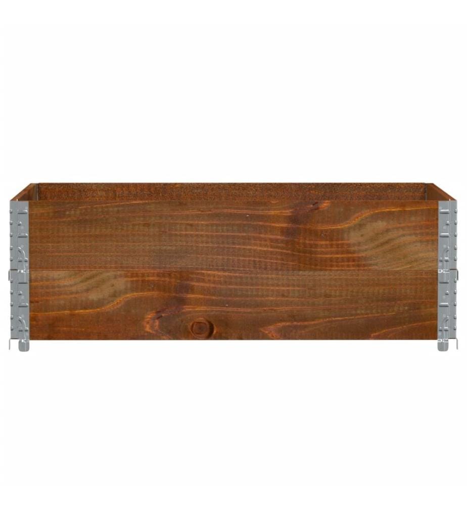 Colliers de palette 2 pcs marron 120x80 cm bois de pin solide