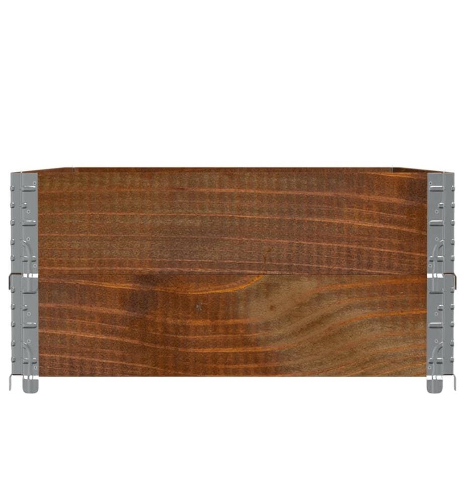 Colliers de palette 2 pcs marron 120x80 cm bois de pin solide