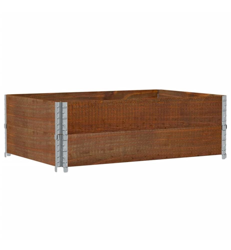 Colliers de palette 2 pcs marron 120x80 cm bois de pin solide