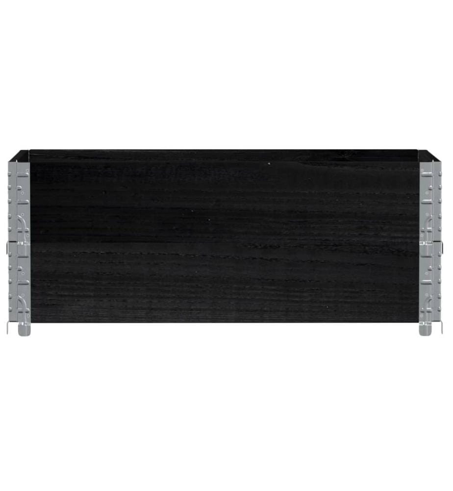 Colliers de palette 2 pcs noir 100x50 cm bois de pin solide