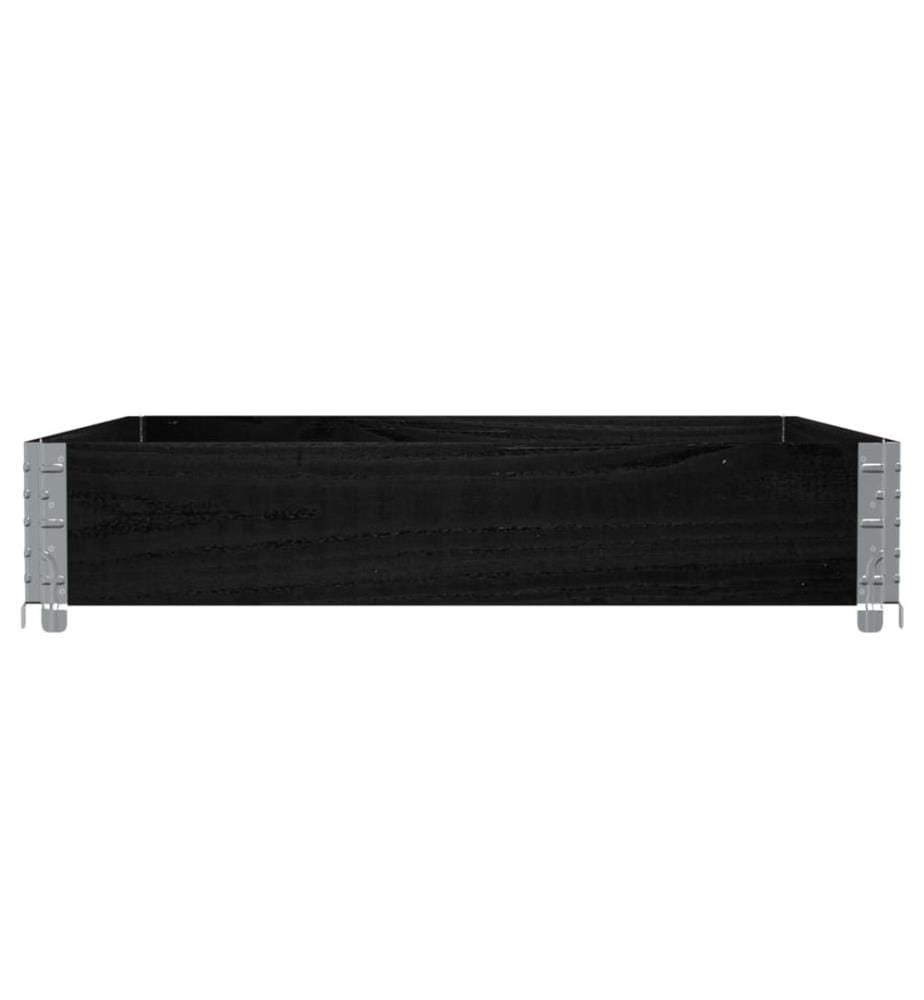 Collier de palette noir 100x100 cm bois de pin solide