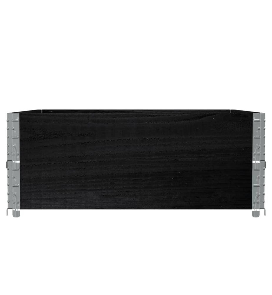 Colliers de palette 2 pcs noir 100x100 cm bois de pin solide