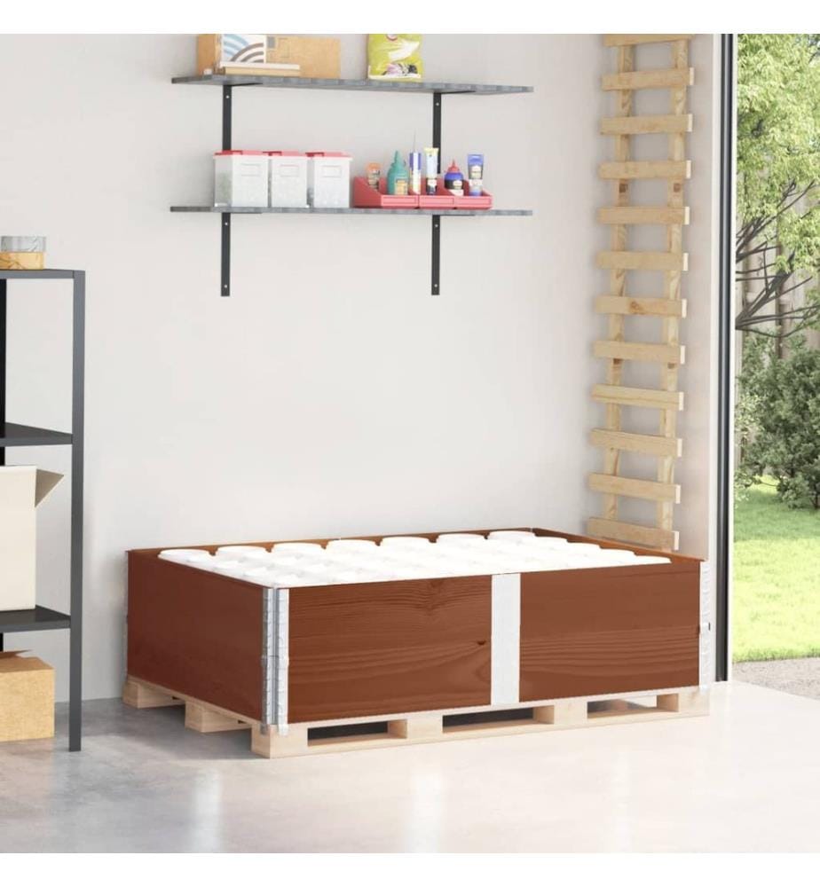 Colliers de palette 2 pcs marron 150x100 cm bois de pin solide