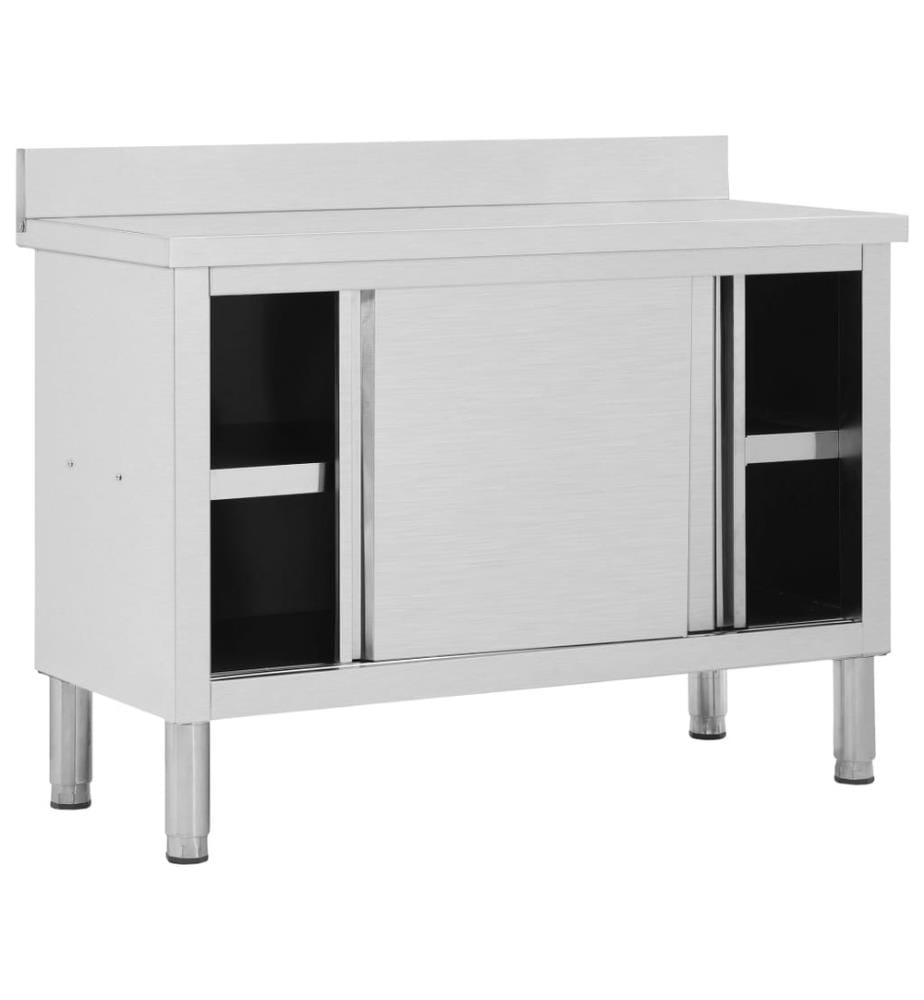 Arbeitsschrank mit Schiebetüren 120x50x(95-97) cm Edelstahl